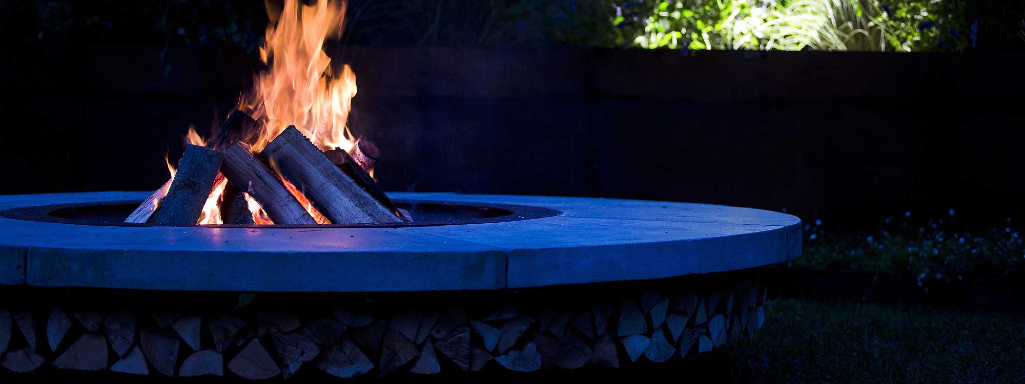 Ercole is a large circular fire pit with exclusive Italian design by AK47