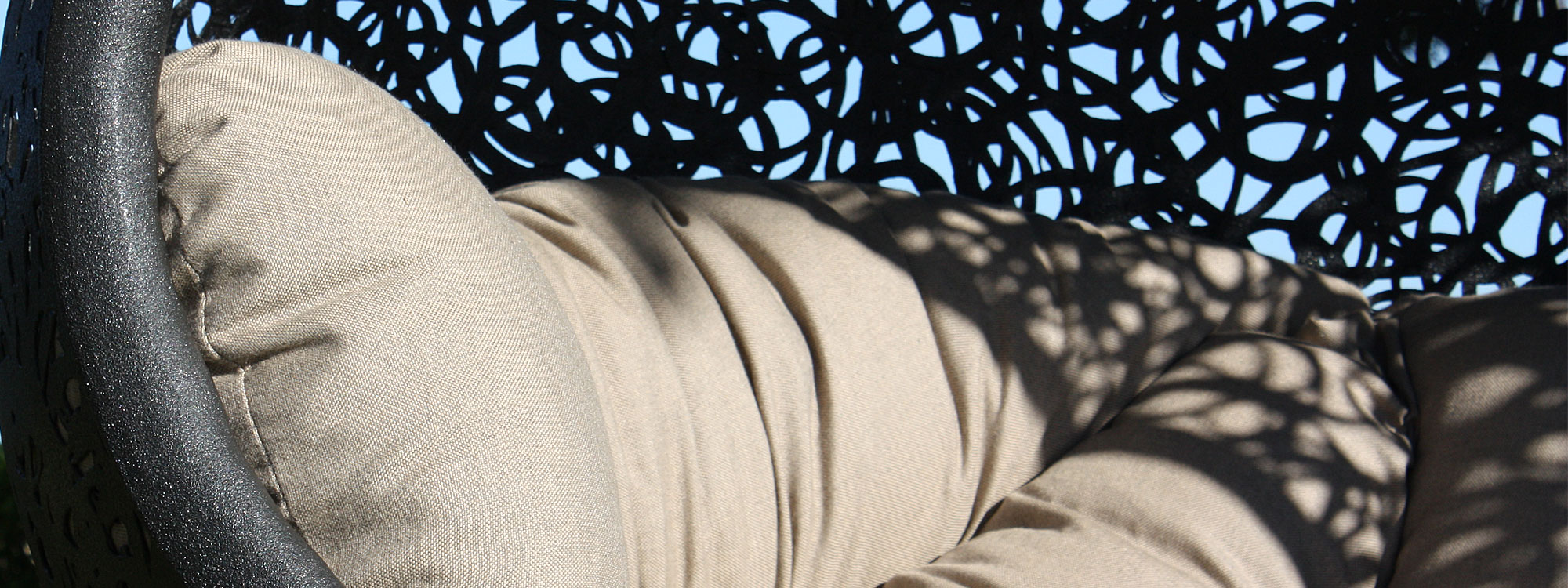 Image of detail of Sunbrella outdoor cushion for Bios Hide & Alpha.