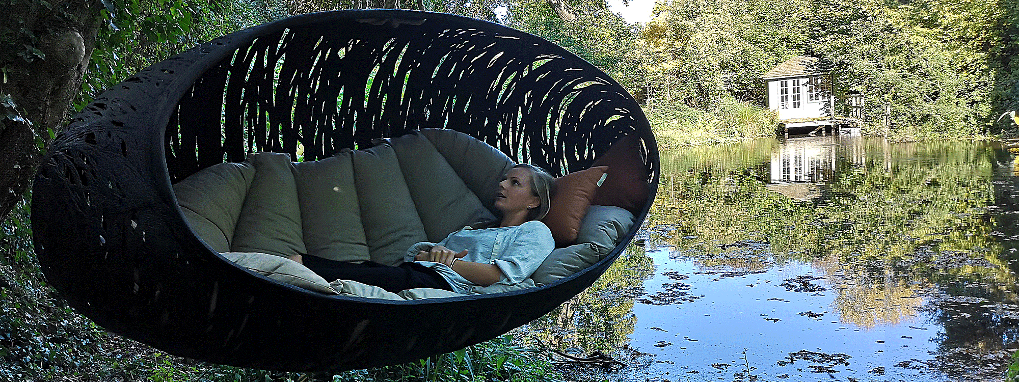 Bios Alpha modern swing seat is a magical hanging garden sofa & luxury sofa swing for 2-3 adults by Unknown high performance furniture.