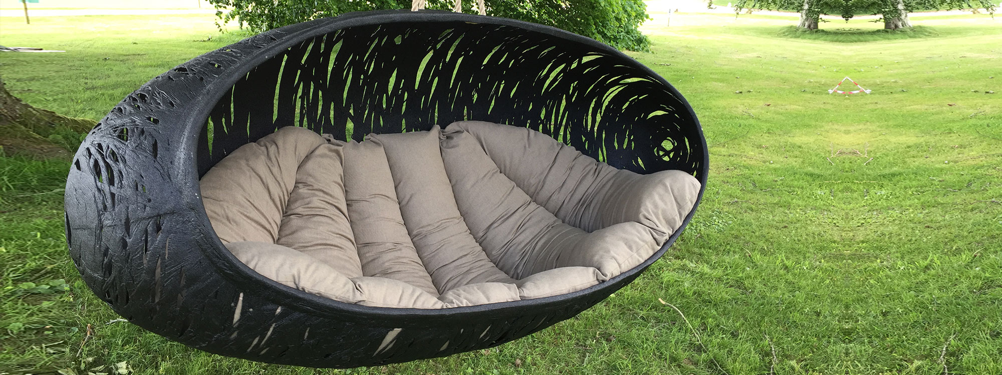 Bios Alpha modern garden swing seat is a magical hanging garden sofa & luxury sofa swing for 2-3 adults by Unknown high performance furniture.