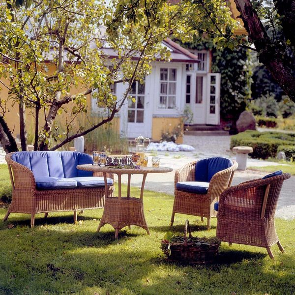 Derby rattan armchair is a classic garden chair in top quality garden furniture materials by Caneline cane furniture company - Denmark.