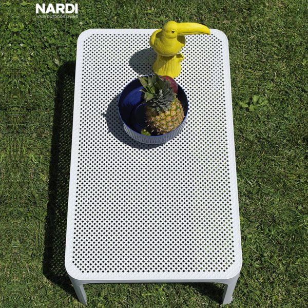 White Net Low Table - Net Relax STACKABLE Outdoor Lounge Chair - MODERN Garden EASY CHAIR In HIGH QUALITY Hospitality Furniture MATERIALS By NARDI Exterior CONTRACT FURNITURE