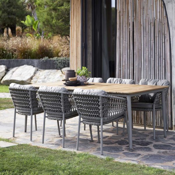 Ocean garden dining chair is a modern outdoor carver chair in luxury exterior furniture materials by Cane-line all-weather outdoor furniture