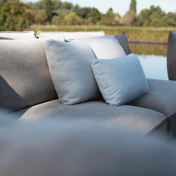 Mozaix Aluminium garden sofa by Royal Botania is notable for its high quality materials and extensive range of luxury outdoor fabrics.