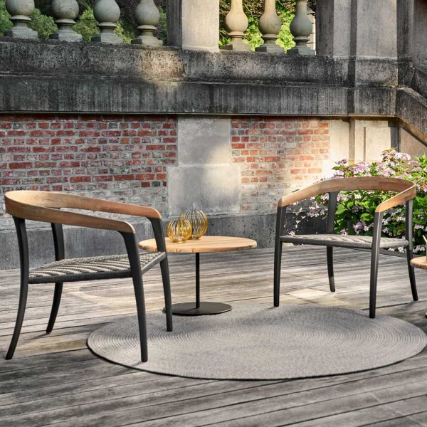Butler outdoor side tables are modern garden low tables in high quality garden furniture materials by Royal Botania all-weather furniture