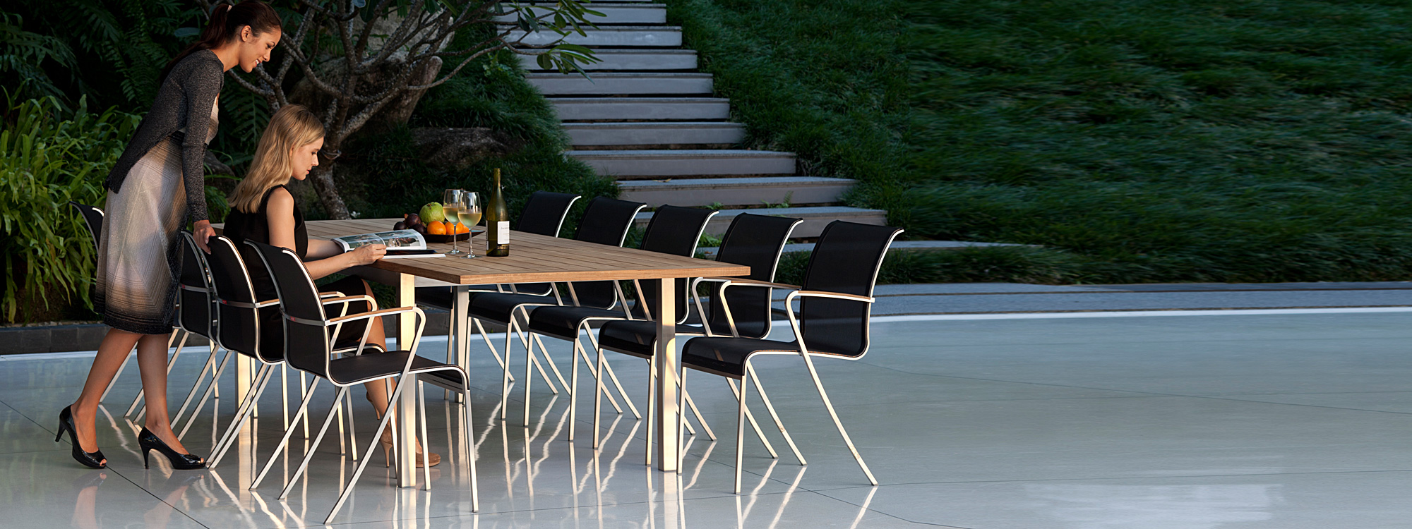 Image of QT55 chair and Taboela dining table by Royal Botania garden furniture