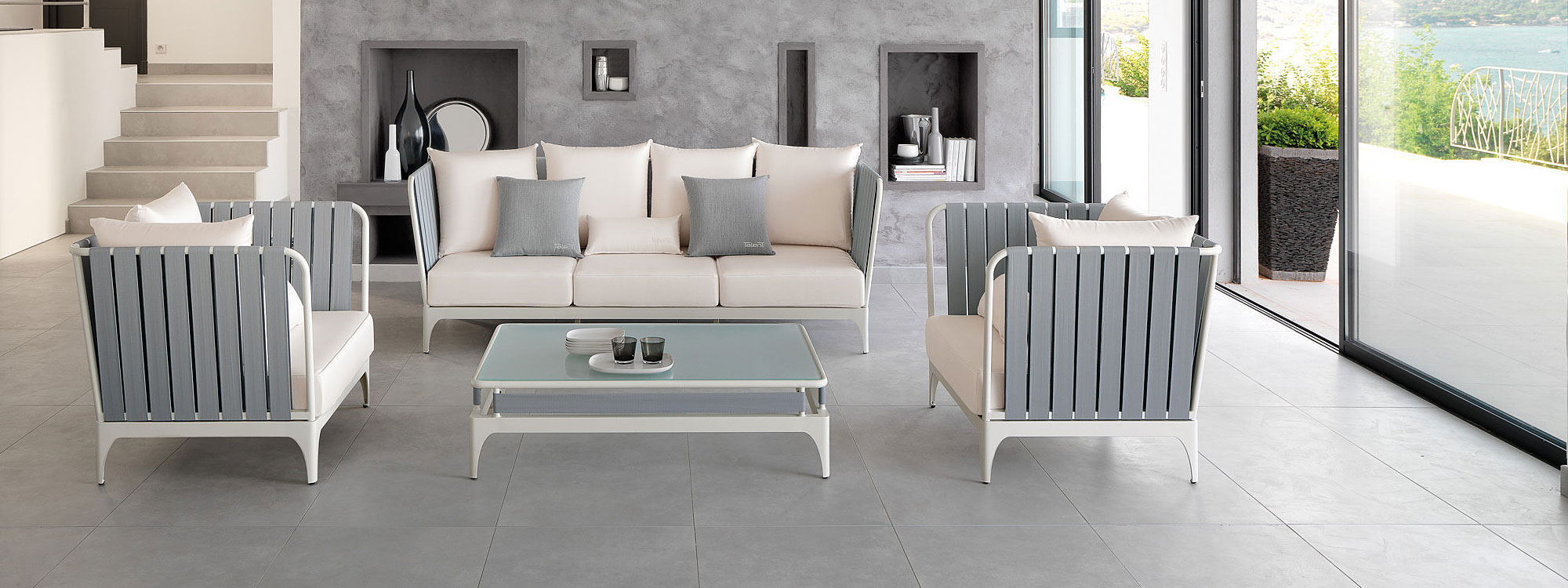 TALENTI Stripe Webbed Luxury Garden Sofa
