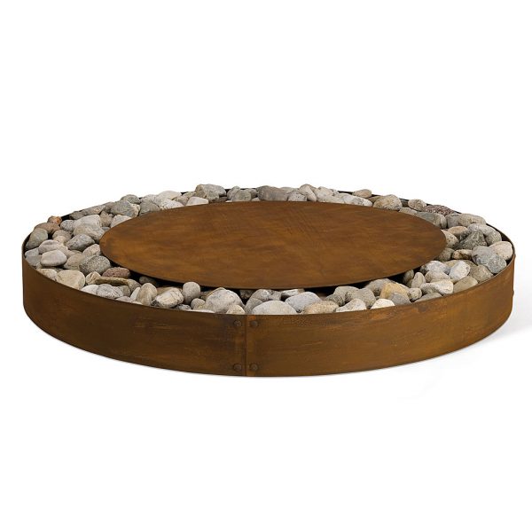 Studio image of AK47 Zen fire pit with cover plate fitted