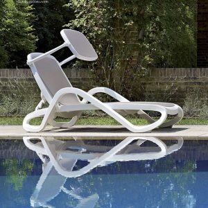 White Alpha HOTEL SUN LOUNGER Is A STACKING Contract Sunbed In HIGH QUALITY Outdoor Furniture MATERIALS By Nardi MODERN Hospitality FURNITURE - Italy.
