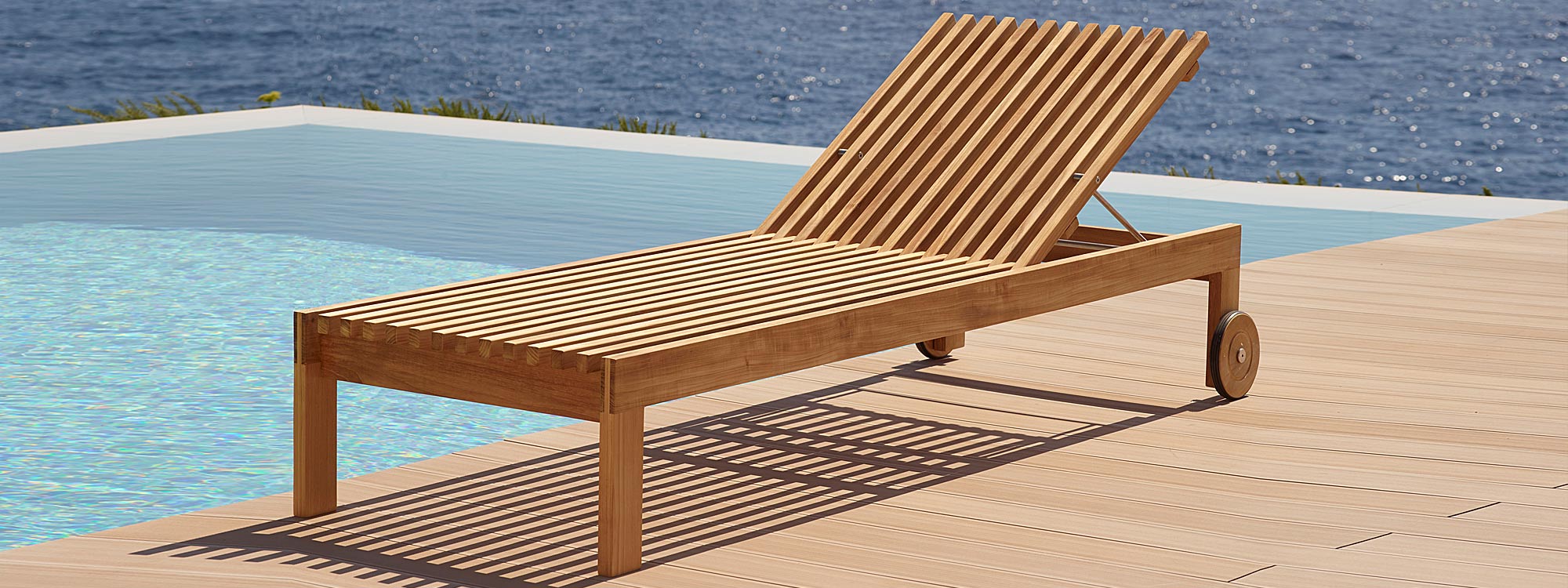 Image of Cane-line Amaze sun bed by Cane-line, which is made in WWF certified teak hardwoodImage of Cane-line Amaze sun bed by Cane-line, which is made in WWF certified teak hardwood
