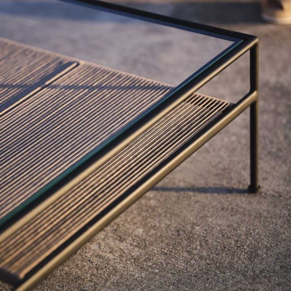Image of detail of Antibes modern glass coffee table