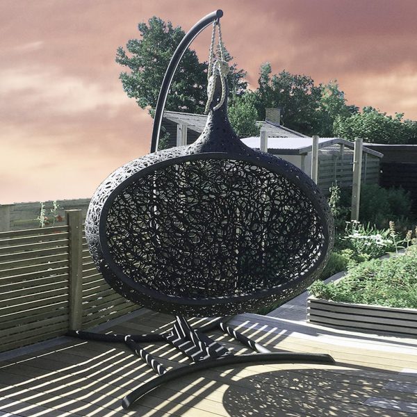 Image of Bios Hide swing sofa and stand by Unknown Nordic outdoor furniture