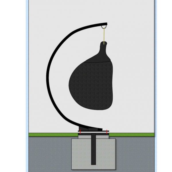 Image of render of Bios swing seat stand with in-ground fitting