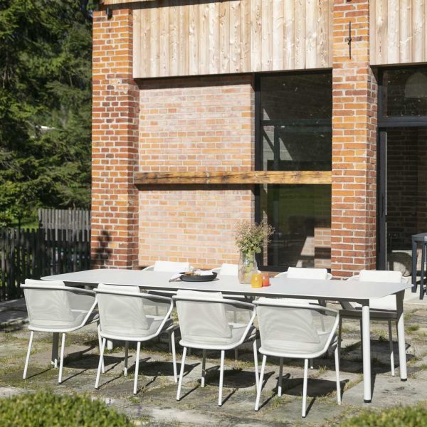 Condor white outdoor furniture designed by Studio Segers for Todus luxury garden furniture company