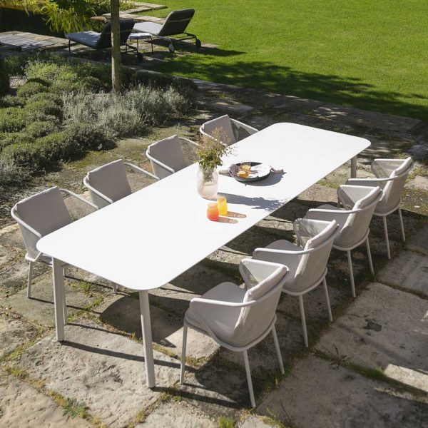 Image of Birdseye view of white Condor exterior dining furniture