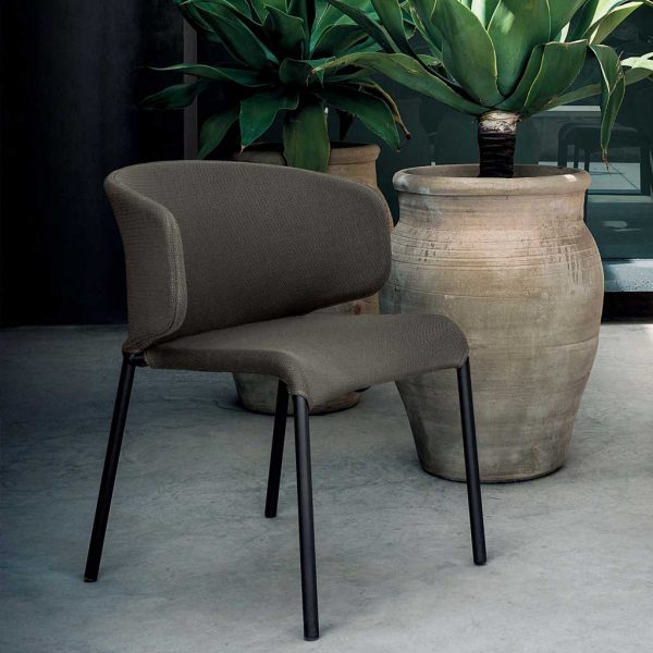 Image of RODA Double modern garden chair in grey 3D upholstery