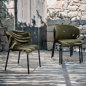 Image of RODA Double upholstered stacking garden chairs designed by Rodolfo Dordini