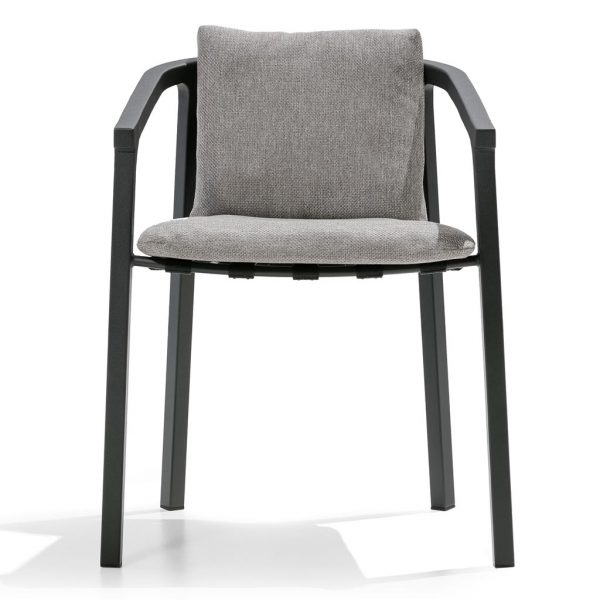 Duct garden dining chair with integrated back & seat cushion