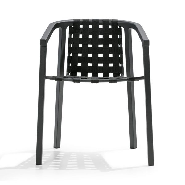 Duct aluminium garden chair has seat and back in Batyline Keops webbing