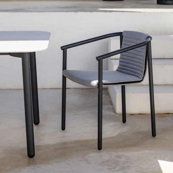 Duct modern garden chair is designed by Studio Segers and is made in tubular stainless steel