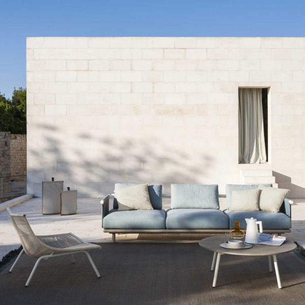 Eden modular garden sofa configured as an individual outdoor sofa with Laze relax chair