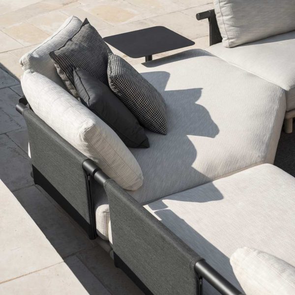 Image of Eden hexagonal garden chaise longue, incorporated into large outdoor corner sofa