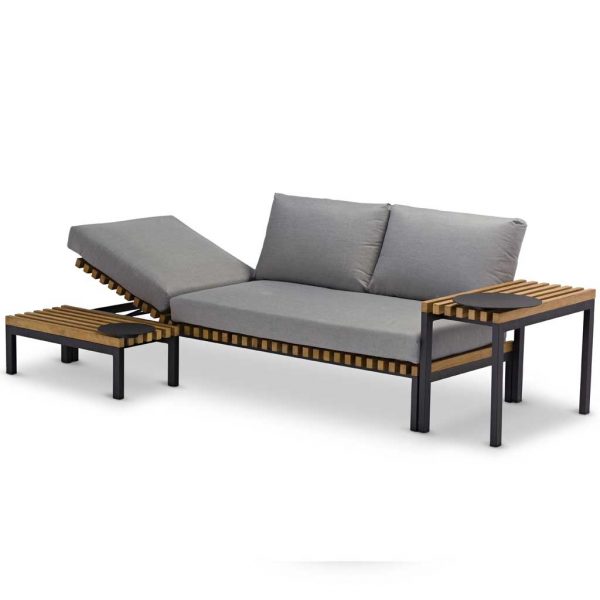 Right-Hand Fields GARDEN SOFA - MULTIFUNCTIONAL Outdoor SOFA, CHAISE LONGUE And SUN LOUNGER In HIGH QUALITY Garden Furniture Materials By Bloo MODERN Garden Furniture