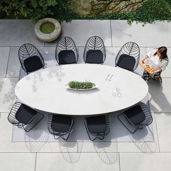 Birdseye image of Folia Chairs & Oval Exes garden table by Royal Botania
