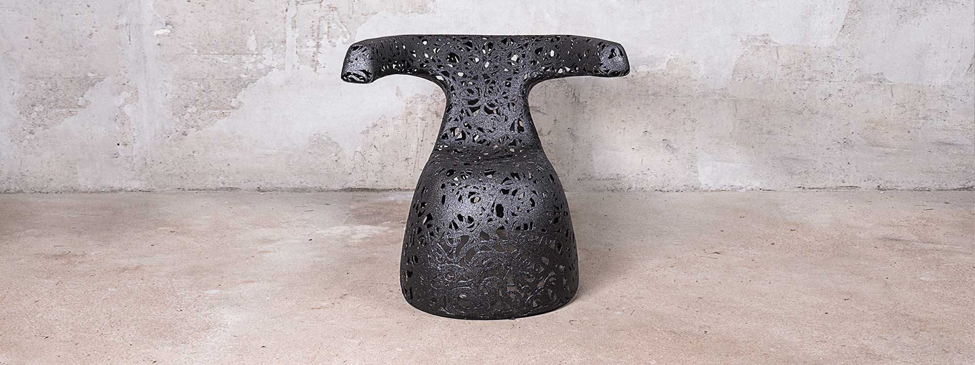 Image of black Hug garden chair in basalt fibre by Unknown Nordic outdoor furniture