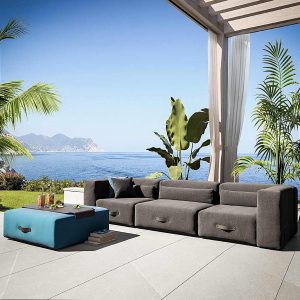 Anthracite MIAMI Modern GARDEN Furniture SOFA. MINIMALIST Outdoor Sofa Designed By Mark Braun. Miami Is A MODULAR Garden Sofa Available In Range Of Stylish Colours, & Is Also Suitable For Interior Use. Miami Is Made By Conmoto LUXURY Exterior FURNITURE. German QUALITY.