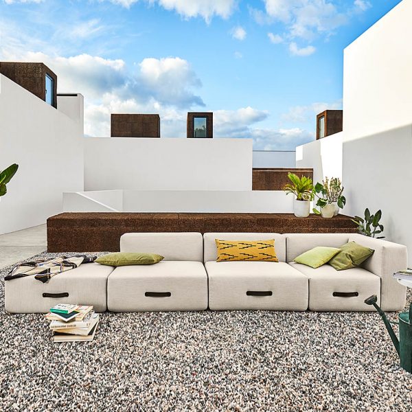 Miami modern garden furniture sofa is a minimalist outdoor sofa & modular garden sofa by Conmoto luxury exterior furniture