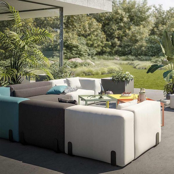 Miami modern garden furniture sofa is a minimalist outdoor sofa & modular garden sofa by Conmoto luxury exterior furnitur