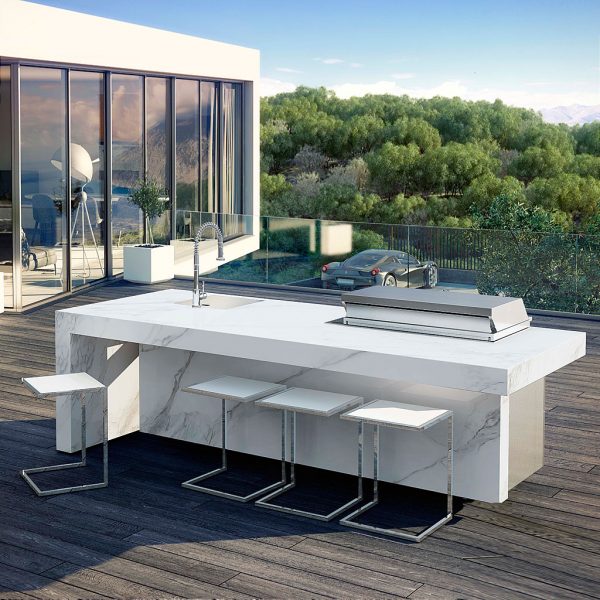 KAUAI ISLAND Luxury Outdoor Kitchen Island Is A Bespoke Outdoor Cooking Island Made In High Quality BBQ Materials By FESFOC Modern Gas BBQ Co.