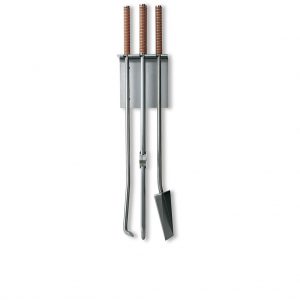 Peter Maly modern fire tools are a minimalist companion set & quality stainless steel fireplace tools by Conmoto luxury fire accessories.