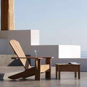New England teak recliner by Encompassco modern garden furniture