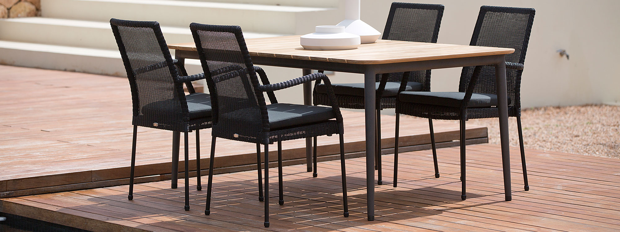 Newport garden chairs have timeless contemporary design and are made in high quality Cane-line Weave