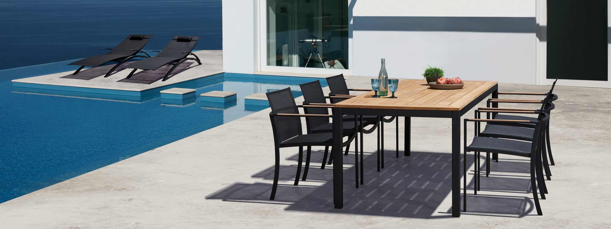 Royal Botania garden furniture collection includes a wide range of outdoor dining furniture such as Taboela table & O-ZON carver chair