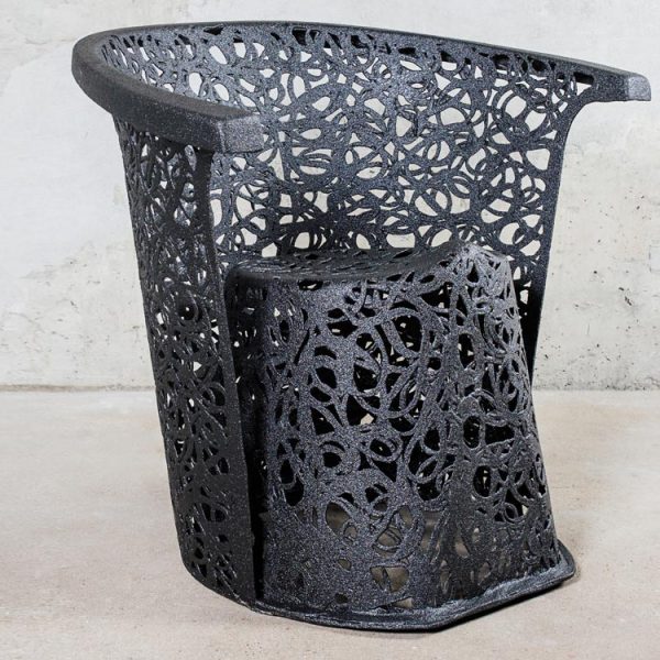 Image of black Race garden armchair in basalt fiber by Unknown Nordic