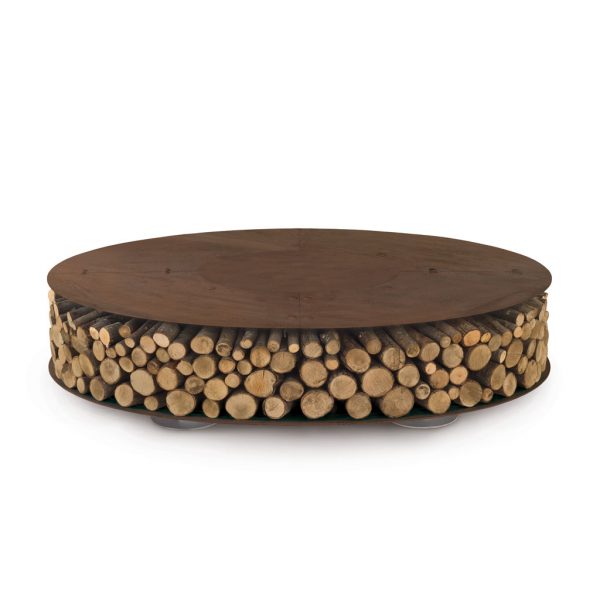 AK47 corten steel fire pit with lid designed by AK47 fire pit company, Italy.