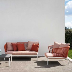 Spool Italian outdoor lounge set & contemporary garden sofas in all-weather garden furniture materials by Roda quality exterior furniture.