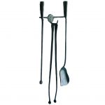 Studio image of A Ferro E Fuoco modern wall-mounted fire tools, hand-forged in recycled steel