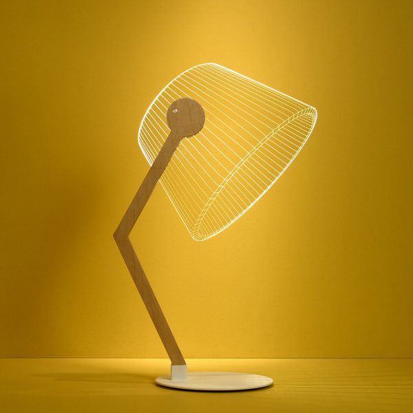 By Bulbing ZIGGi Unique Modern Table Lamp. Optical Illusion, Minimalist LED Desk Lamp, Modern Bedside Lamp. Designer Gift.