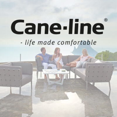 Image of Cane-line furniture log overlaid over Conix garden sofa picture
