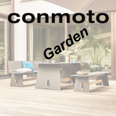 Image of Conmoto Garden logo overlaid over picture of Tension outdoor furniture