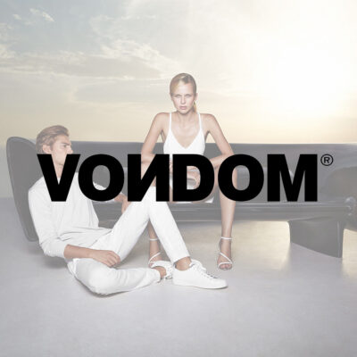 Image of Vondom logo overlaid over picture of Bum Bum sofa