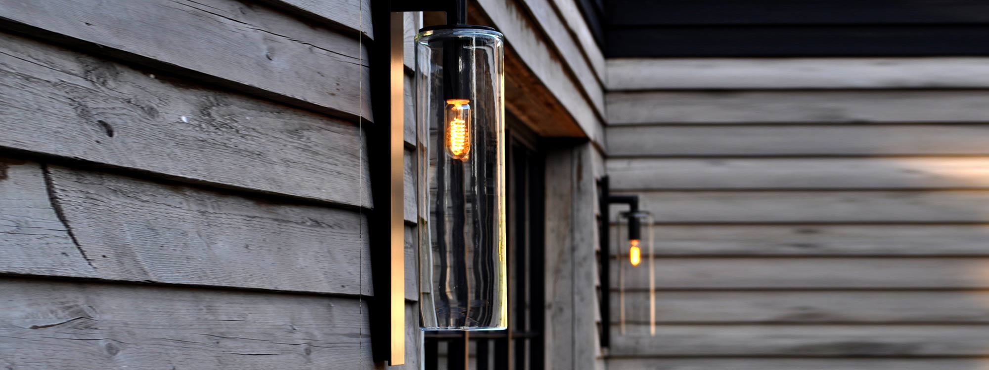 Image of Dome modern glass outdoor wall glass wall lantern