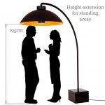 Image illustrating Dome heater height extension piece which boosts height clearance from 180 to 195cm, enabling you to use high bar furniture beneath your heater.