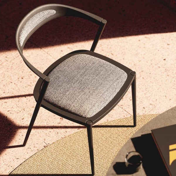 Birdseye view of Styletto modern garden chair by Royal Botania outdoor furniture company.