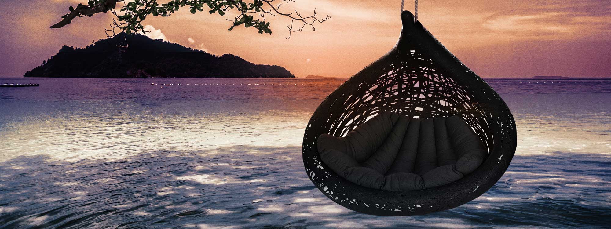 Bios Lucid single swing seat is a unique garden swing chair in high quality garden furniture materials by Unknown magical garden furniture.