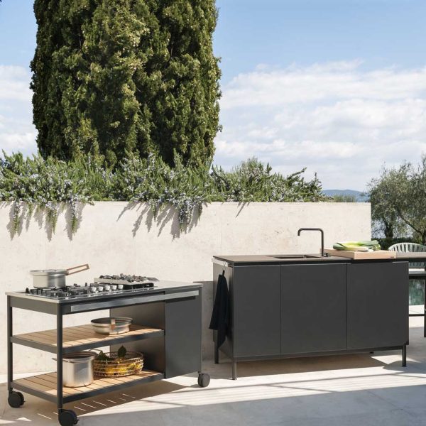Image of RODA Norma modular outdoor kitchen and gas bbq on wheels